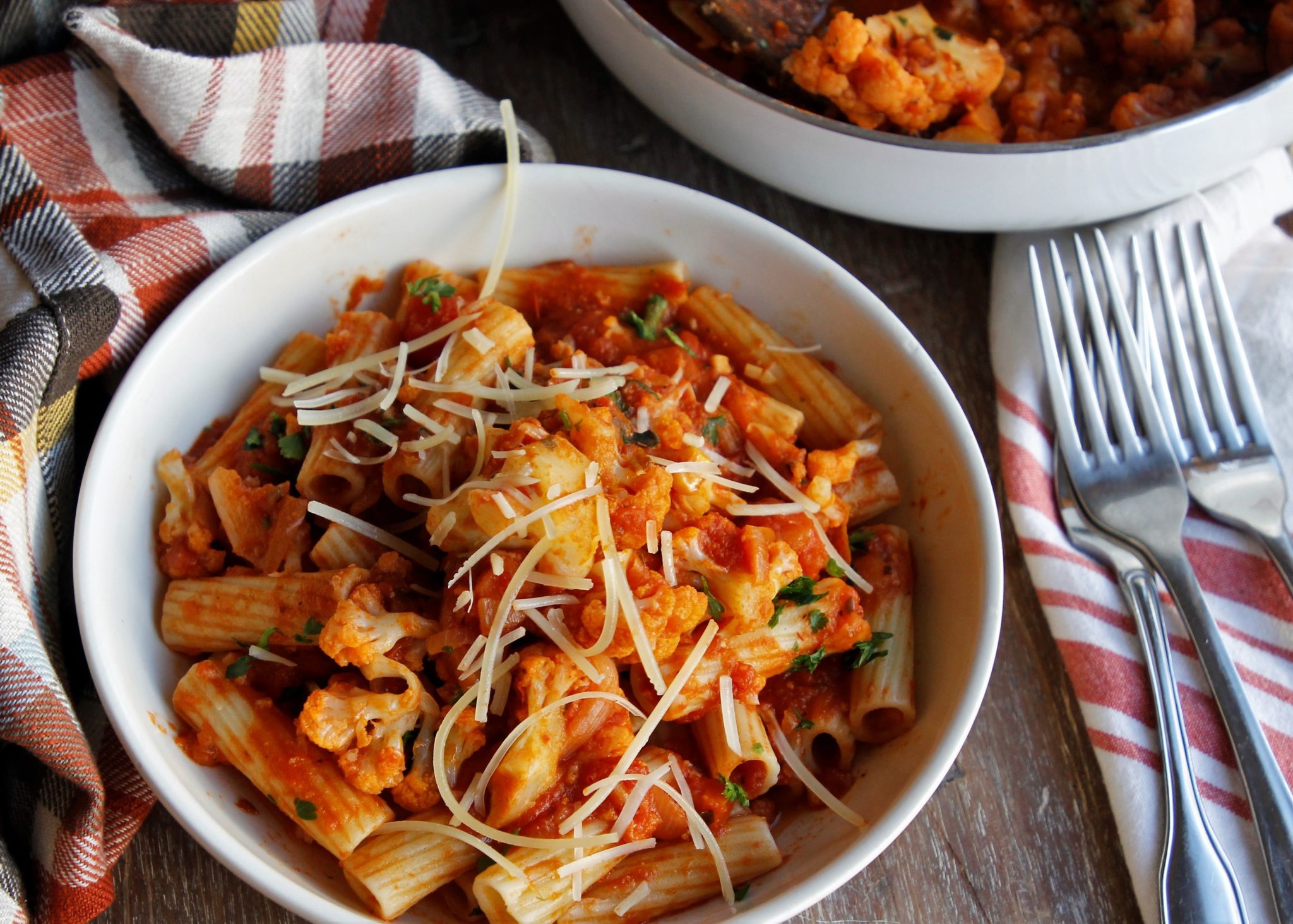 Cauliflower Bolognese Rigatoni - Loriana Shea Cooks