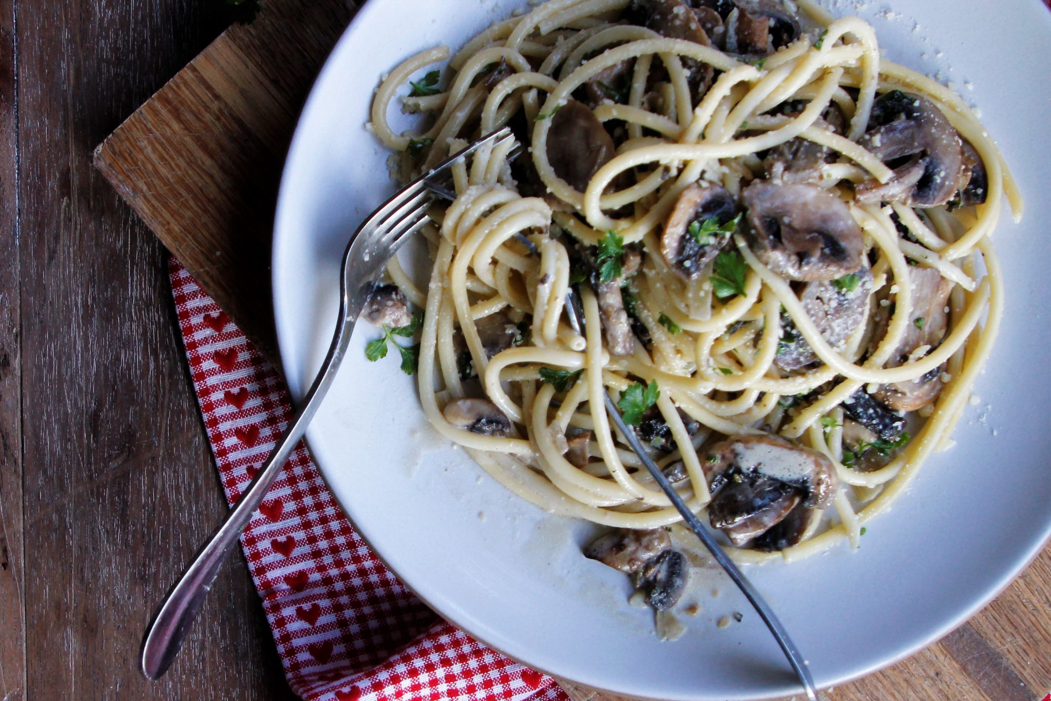 Vegetarian Mushroom Pasta - Loriana Shea Cooks