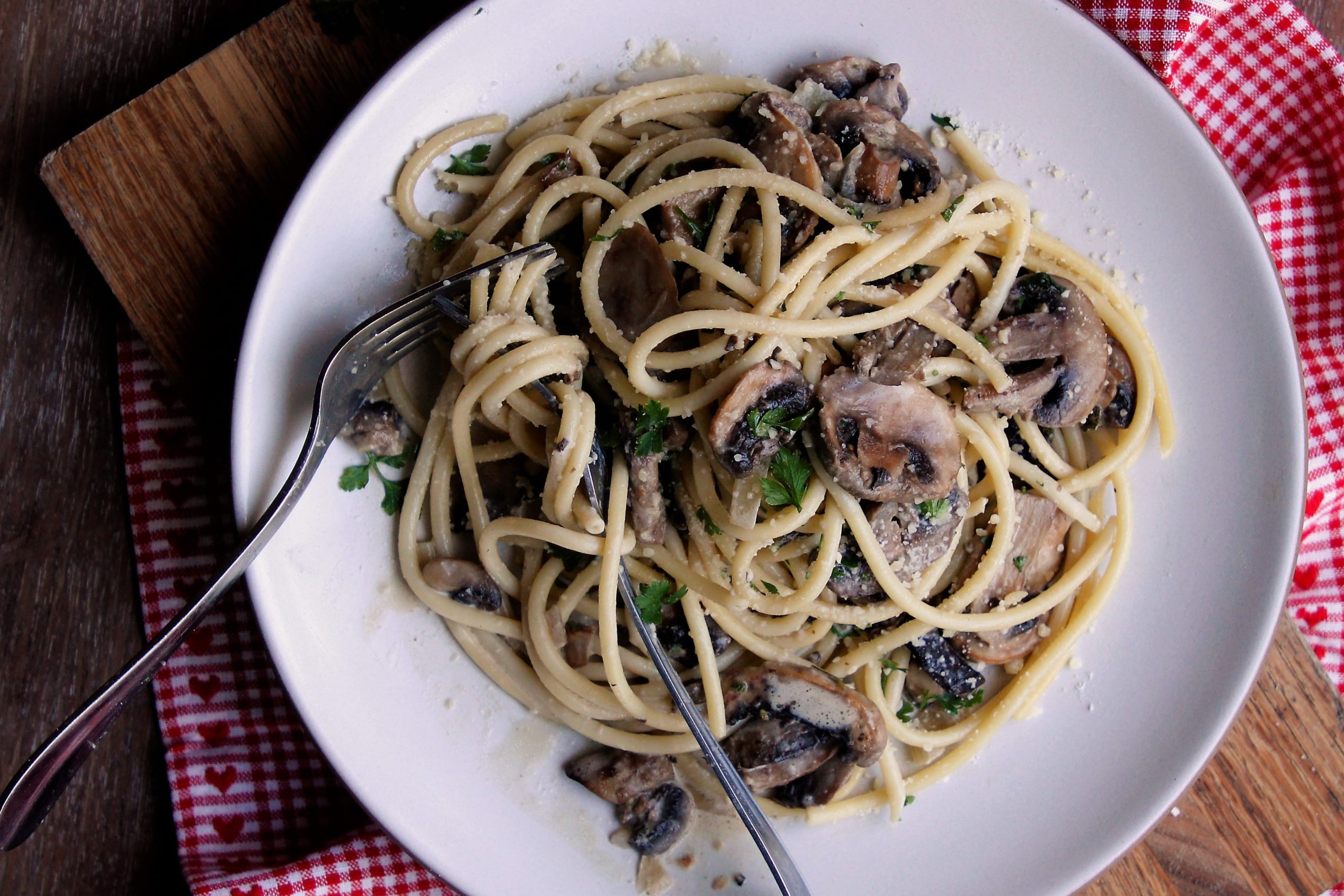 Vegetarian Mushroom Pasta - Loriana Shea Cooks