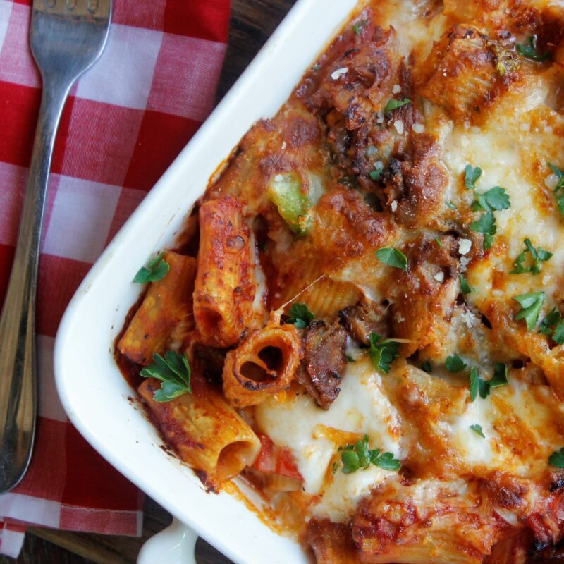 Cheesesteak Pasta Casserole (Baked)