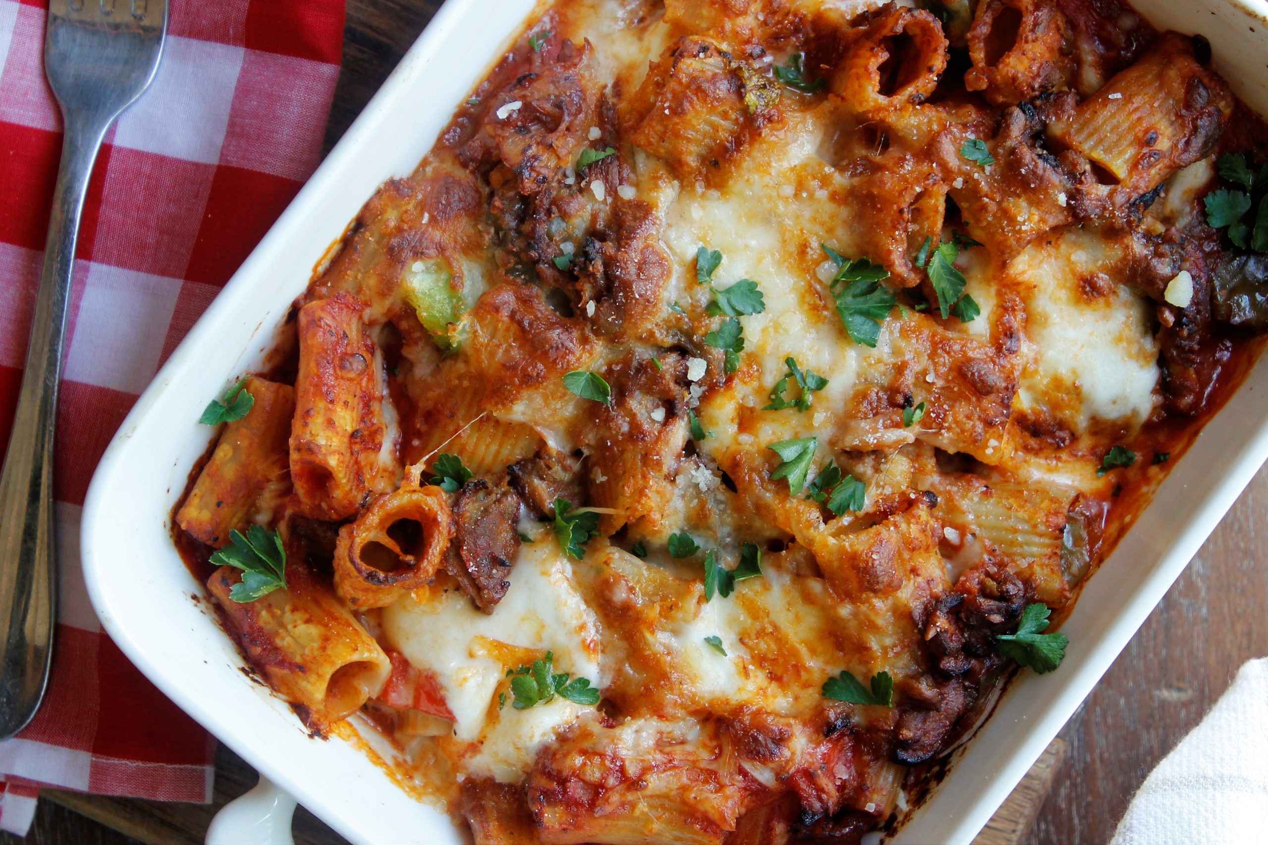 Cheesesteak Pasta Casserole (Baked)