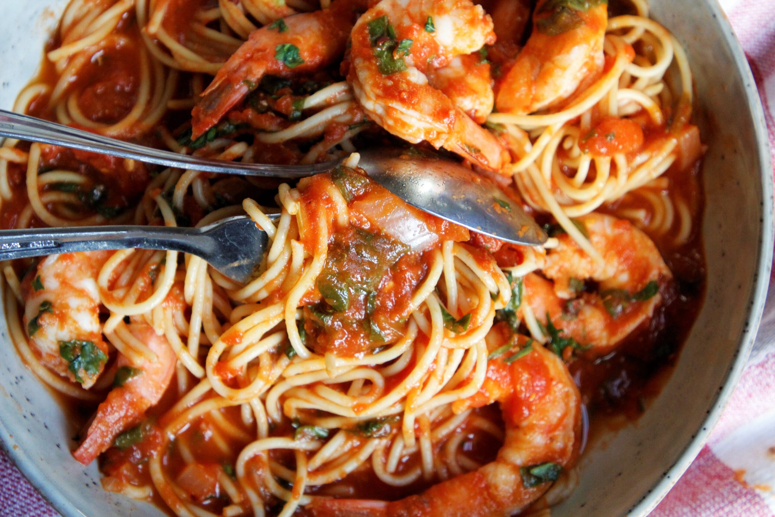 Spicy Shrimp Spaghetti Loriana Shea Cooks