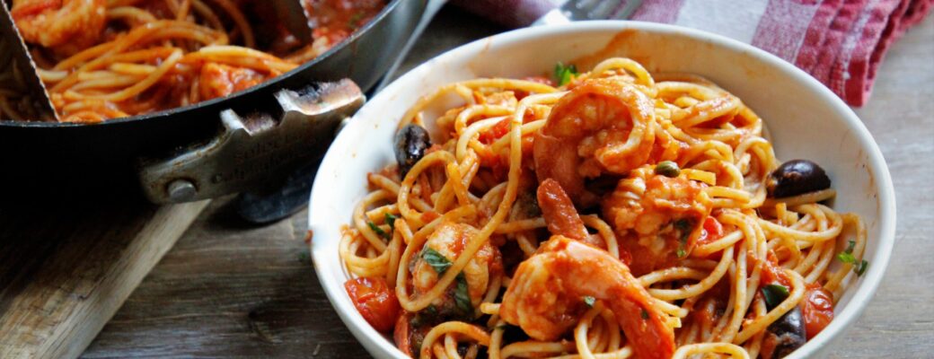 Spicy Spaghetti Shrimp - Loriana Shea Cooks